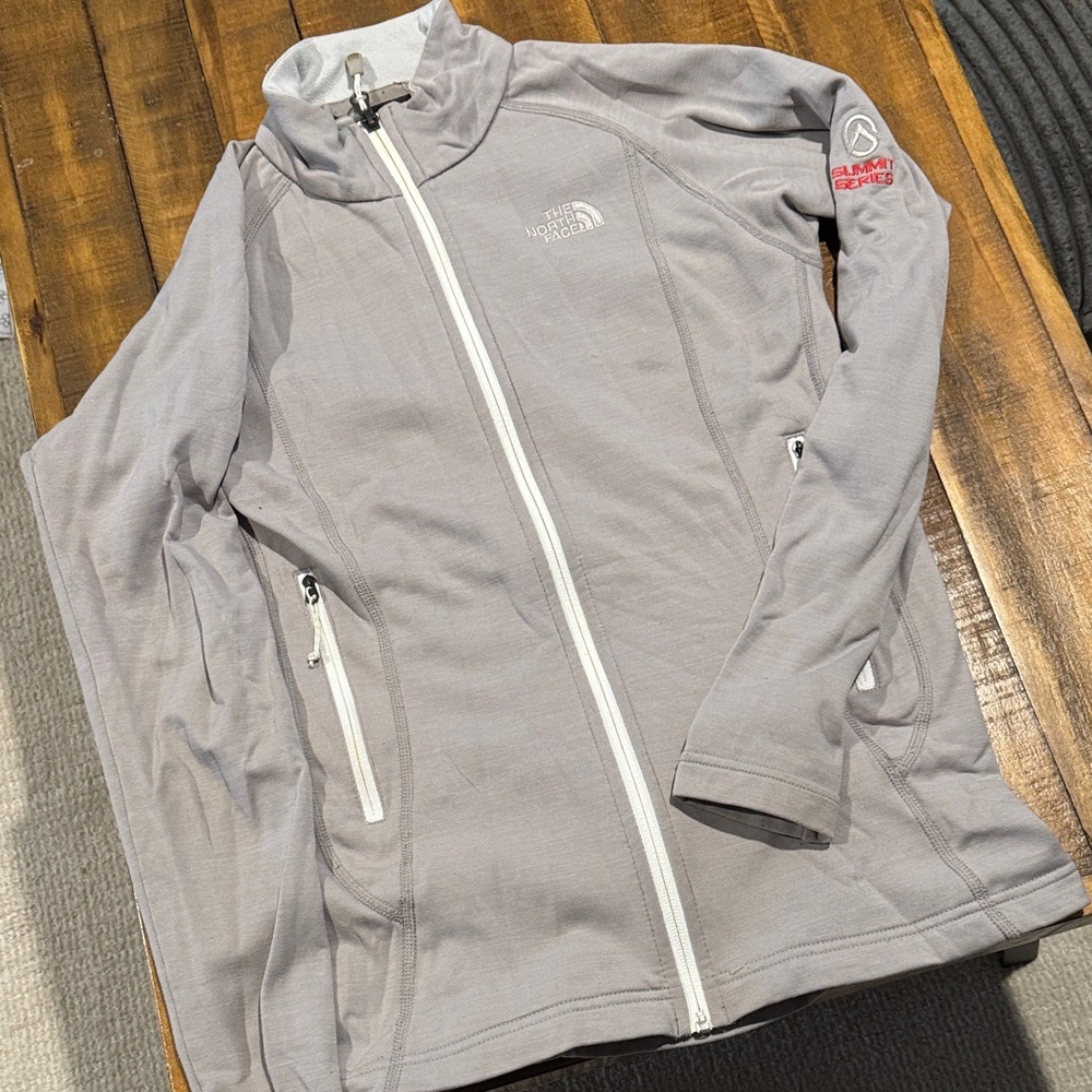 The North Face Light Gray Zip-Up Jacket